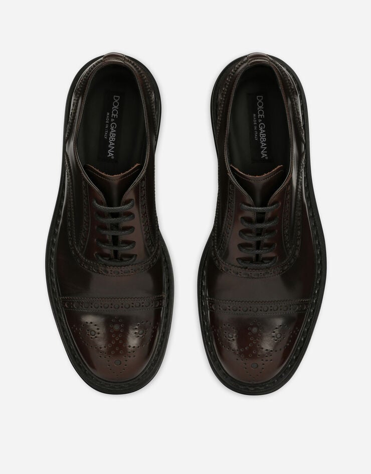 Dolce&Gabbana حذاء أكسفورد من جلد عجل مصقول بني A20159A1203