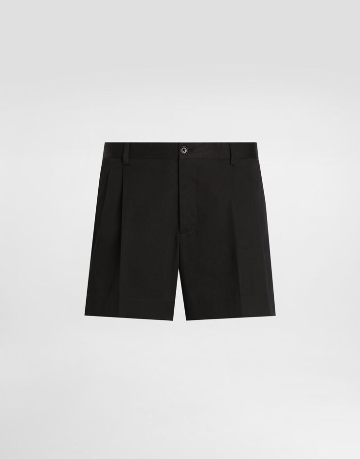 Dolce & Gabbana Bermudas cortas de gabardina de algodón Black GP0X9TFUFNV