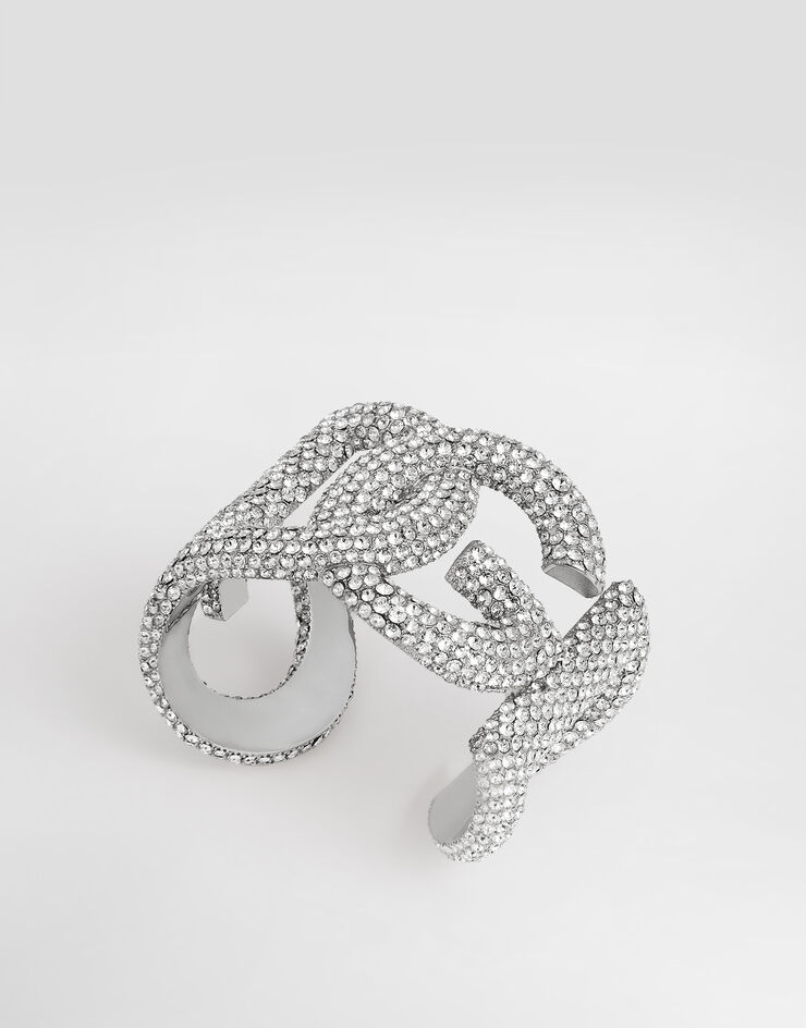 Dolce&Gabbana Armreif aus Strass mit DG-Logo Silber WBP8S2W1111