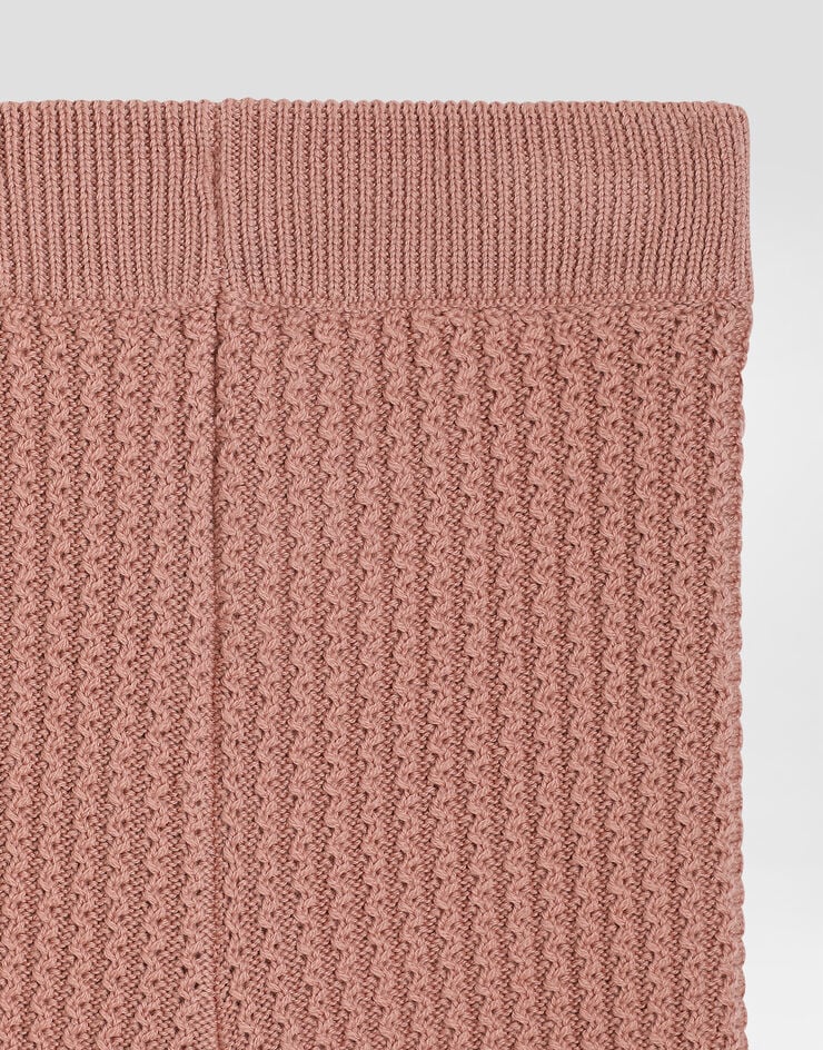 Dolce & Gabbana Cable-knit virgin wool leggings Pink L5KP0AJDVG2