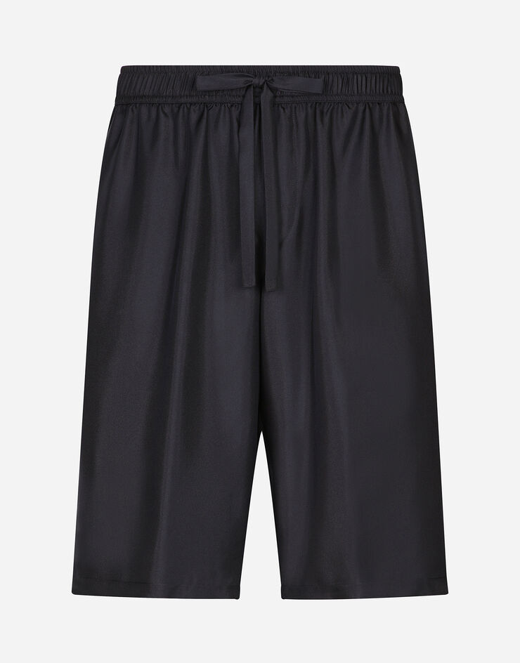 Dolce & Gabbana エンブロイダリー シルク ジョギングショートパンツ Blue GV5MAZFU1S4