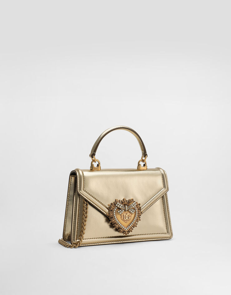 Dolce&Gabbana Sac Devotion petit format en cuir nappa mordoré Doré BB6711A1016