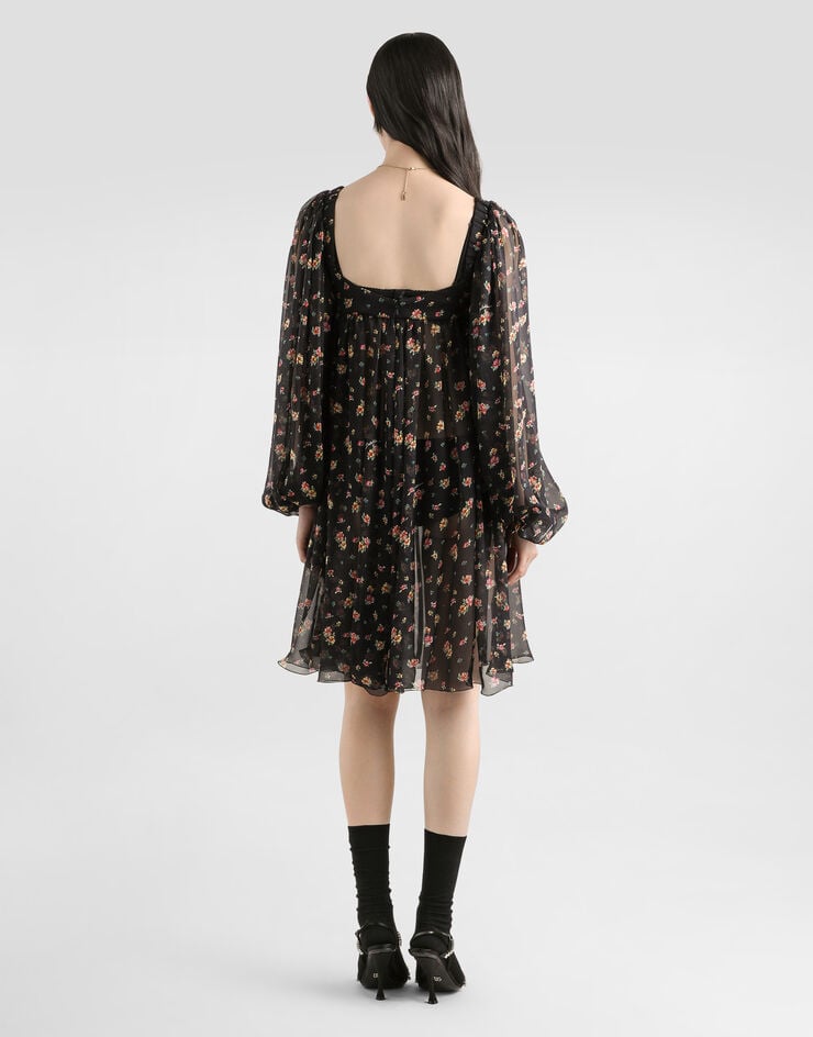 Dolce & Gabbana Small floral-print chiffon dress Multicolor F60GVTIS10V