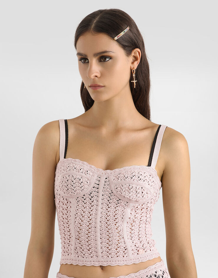 Dolce & Gabbana Crochet bustier Pink FXT70ZJGMG7