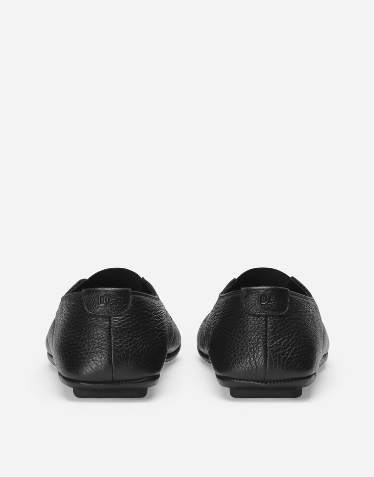 Dolce & Gabbana Slippers en cuir de cerf Noir A50608A8034