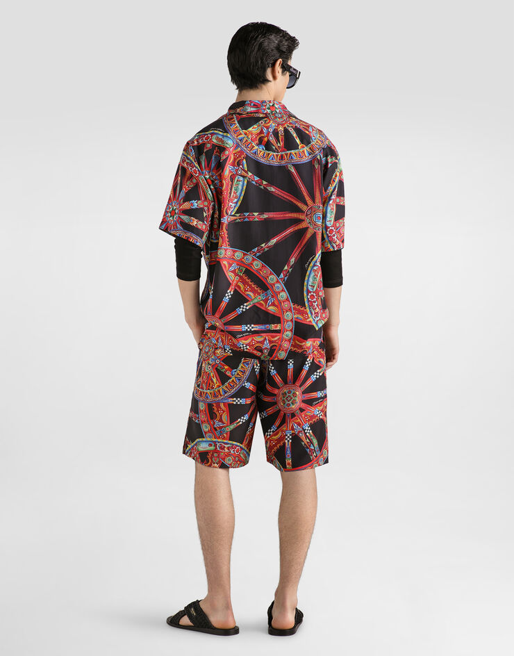 Dolce & Gabbana Carretto-print hawaii silk jacquard shirt Multicolor G5JH9TIS132