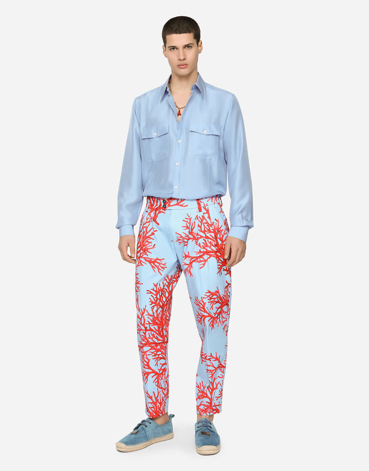 Dolce & Gabbana Silk habotai shirt Azure G5IU9TFU1PS