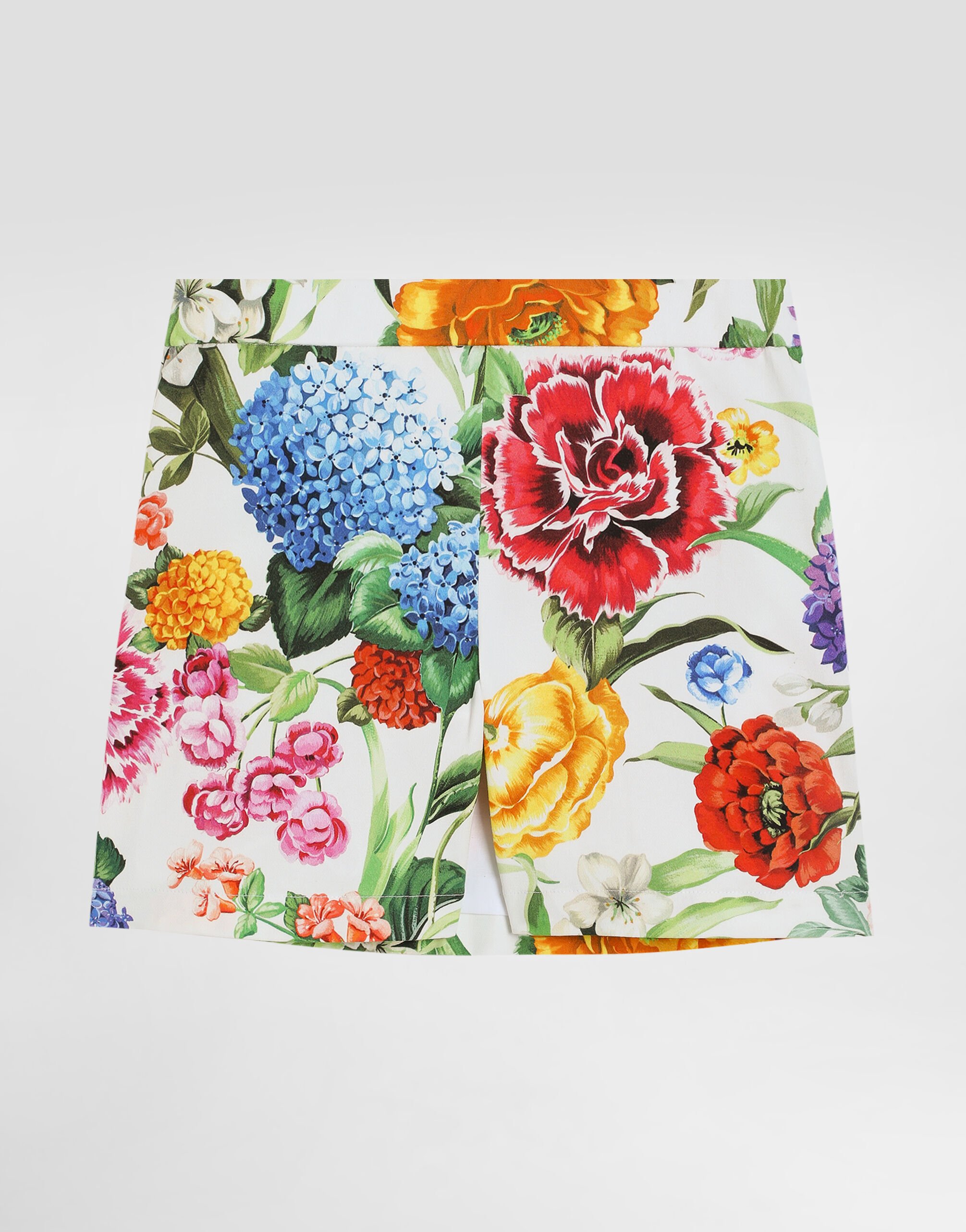【DOLCE&GABBANA】フローラルパッチ ミニスカート Multicolorのウィメンズ マヨリカプリント ポプリン ショート