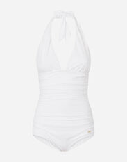Dolce & Gabbana One-piece swimsuit with plunging neckline Print O8C09JFSG8G