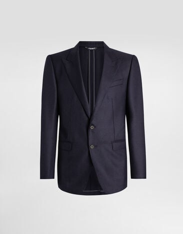 Dolce & Gabbana Single-breasted taormina wool jacket Blue G2NW0TFU25E