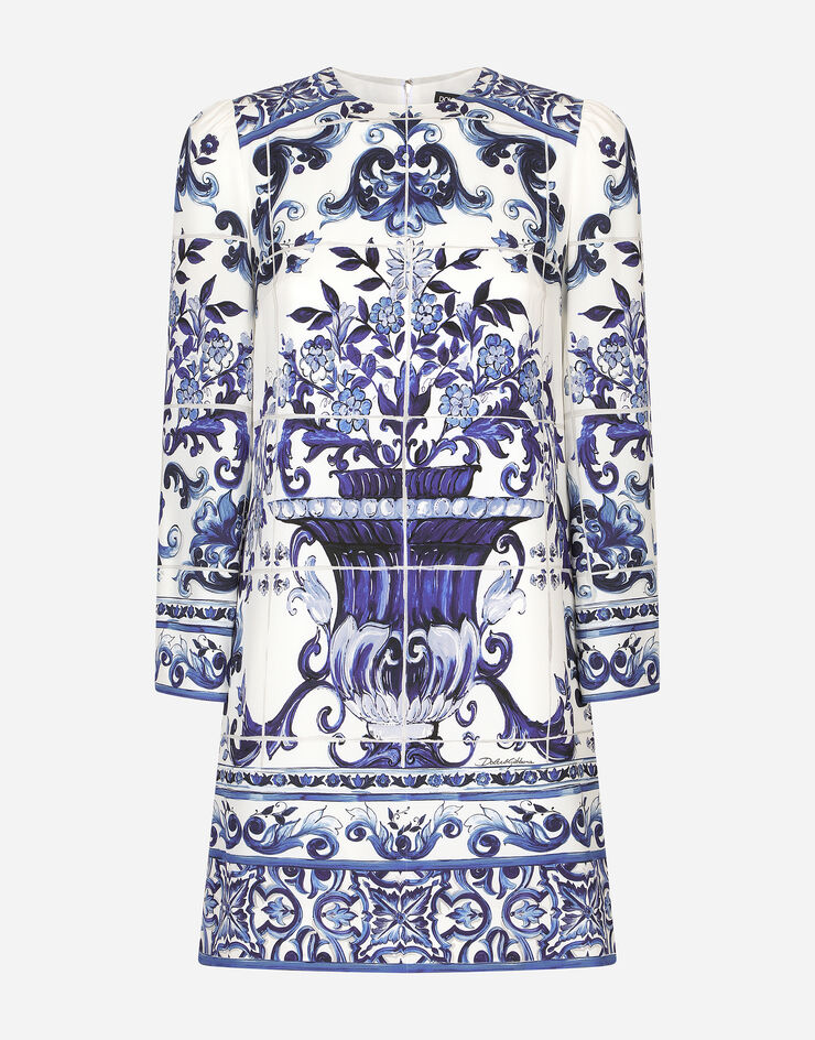 Dolce & Gabbana Majolica-print silk dress Multicolor F6ADRTHPABM