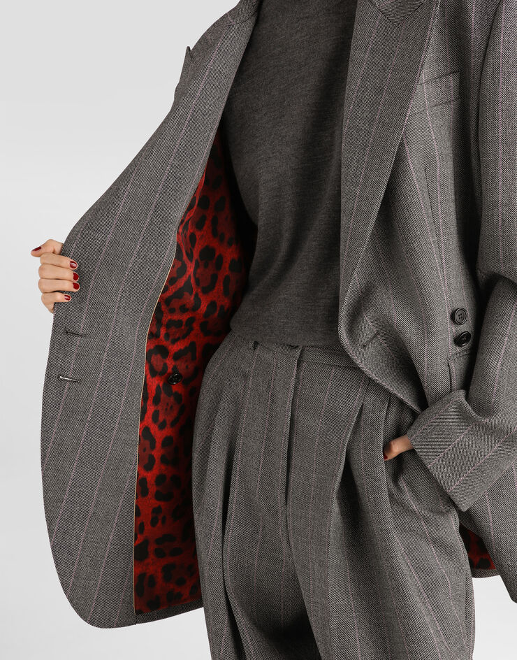 Dolce & Gabbana Double-breasted pinstripe wool jacket Dolce & Gabbana Double-breasted pinstripe wool jacket Multicolor F2JBDTFRBDP