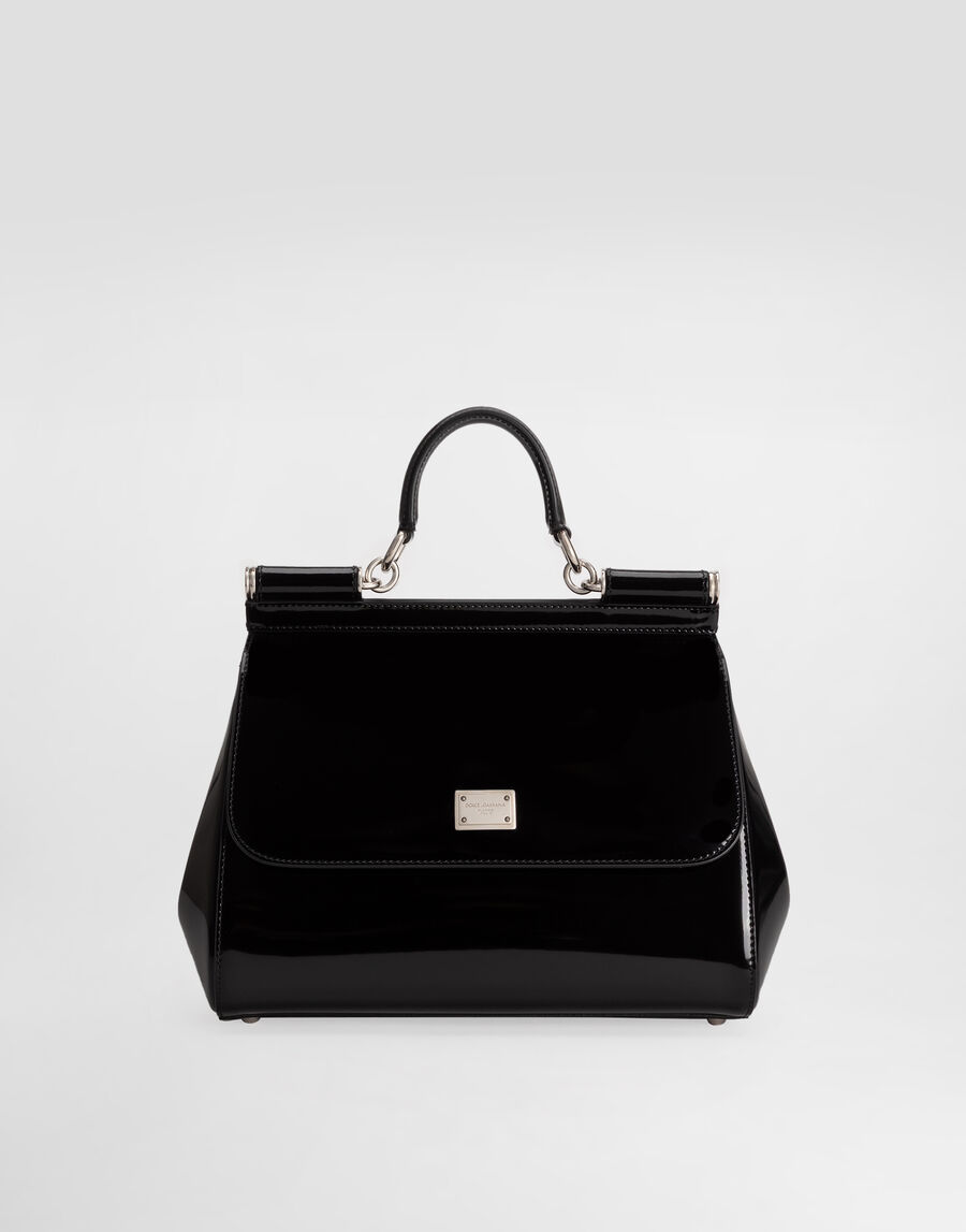 Large Sicily handbag in polished calfskin