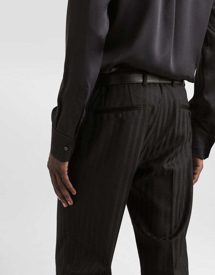 Dolce & Gabbana Wool pekin jacquard trousers Dolce & Gabbana Wool pekin jacquard trousers Black GYA5MTFR226