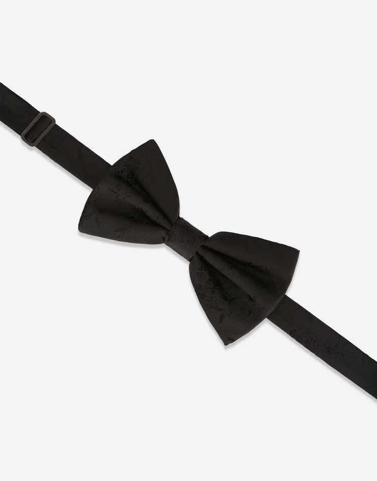Dolce & Gabbana Tie-print silk jacquard bow tie Black GR053EG0JLD
