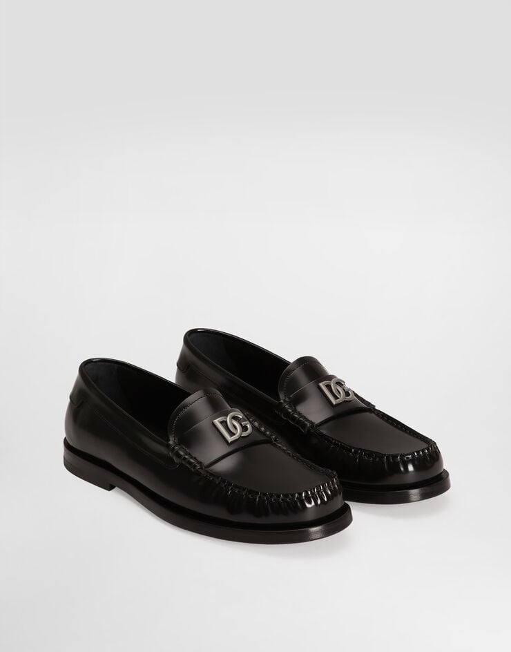 Dolce & Gabbana Mocasín en piel de becerro brillante Negro CM0074AQ237