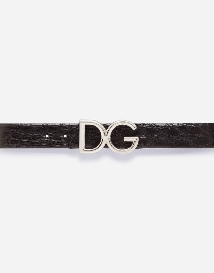 Dolce & Gabbana Crocodile belt with DG logo MULTICOLOR BC4248A2107