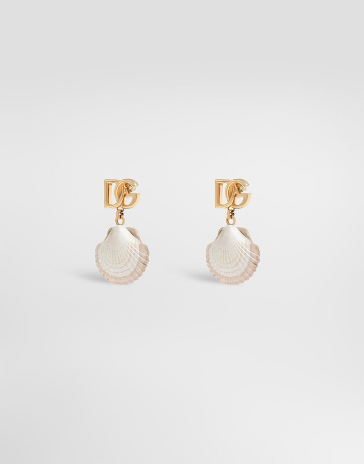 Dolce & Gabbana Earrings with DG logo and shell Dolce & Gabbana Earrings with DG logo and shell Gold WEQ6A1W1111