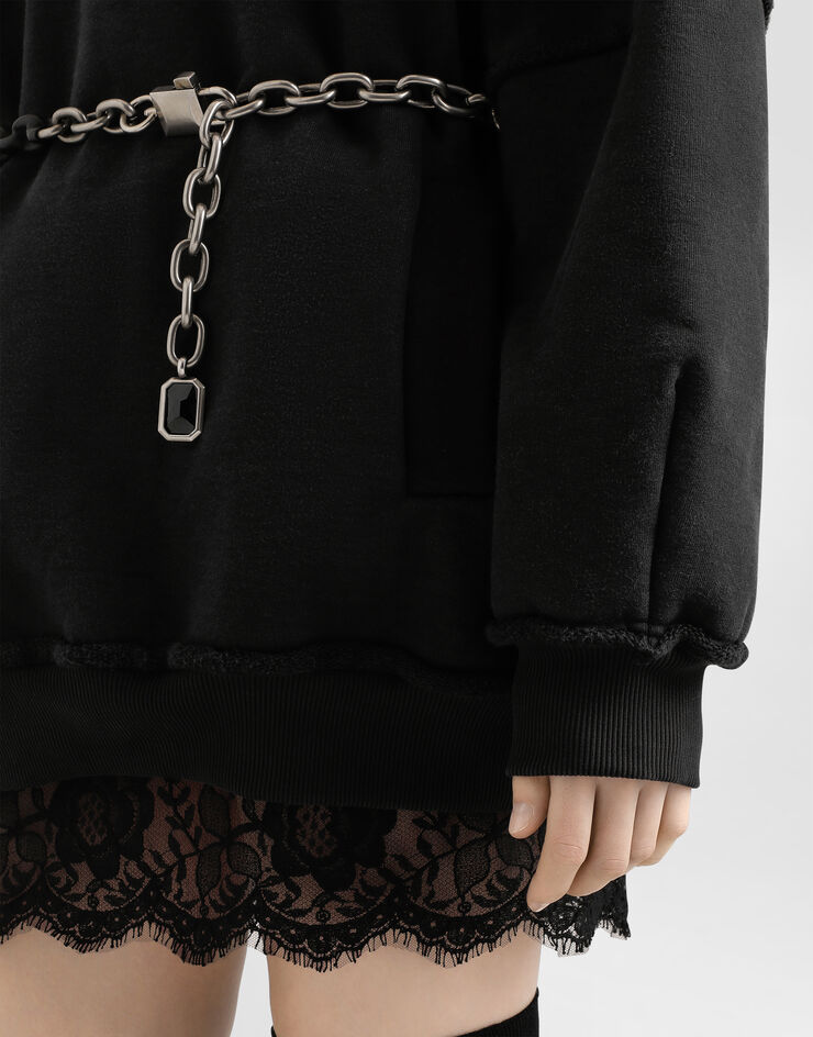 Dolce & Gabbana Cotton crew neck sweatshirt Black F9T75THU7V0