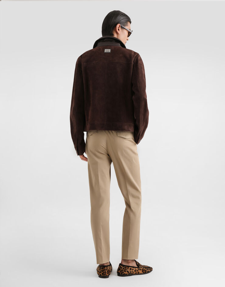 Dolce & Gabbana Stretch cotton gabardine trousers Beige GP19VTFUFJ9