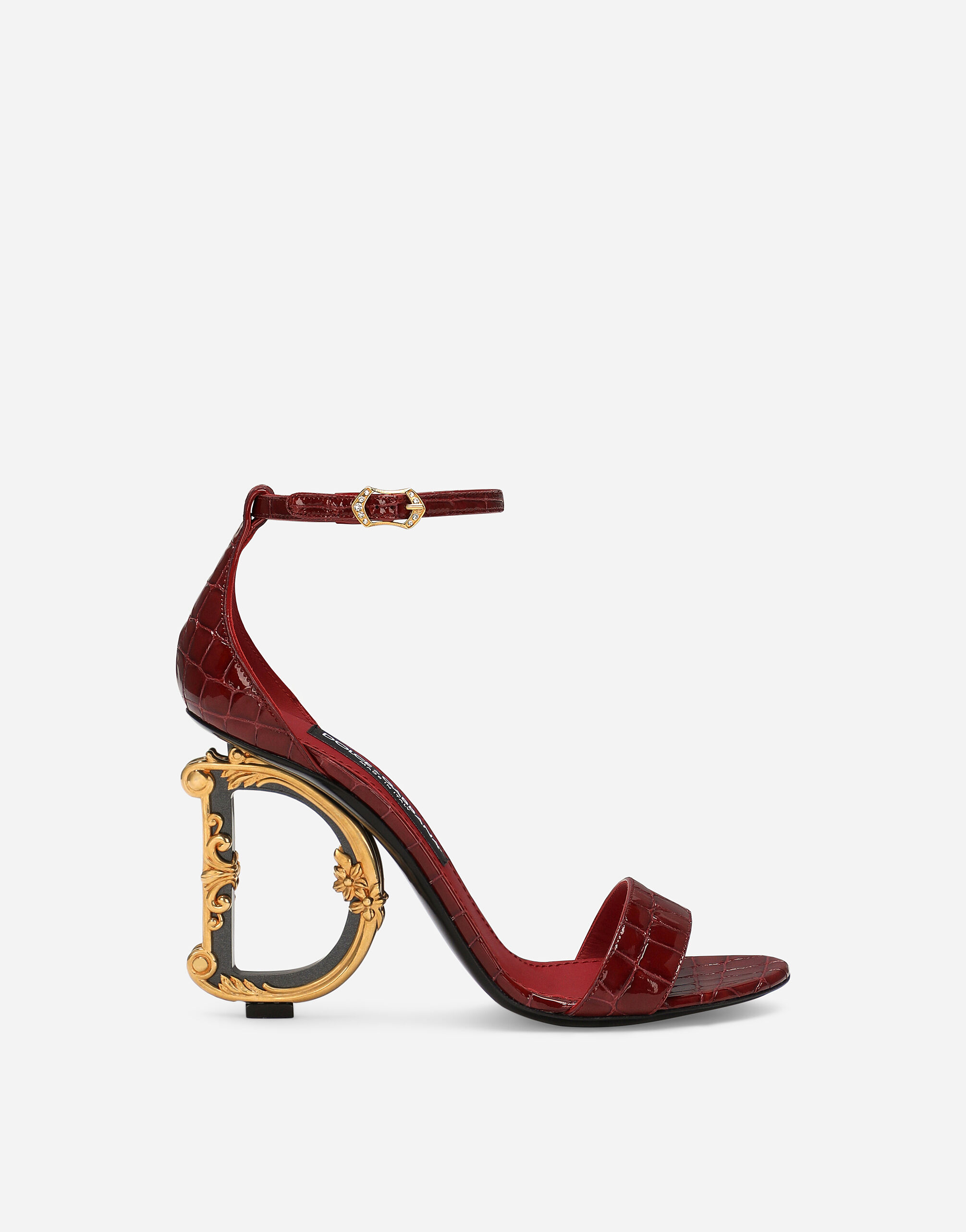 Dolce&Gabbana Crocodile-print baroque DG sandals Red CR1340AS818