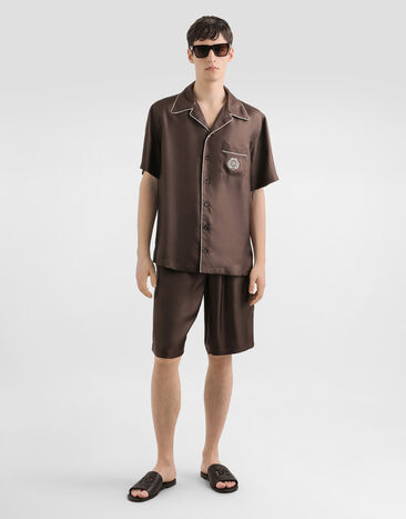 Dolce & Gabbana Silk twill trousers Brown GV5MAZFU10S