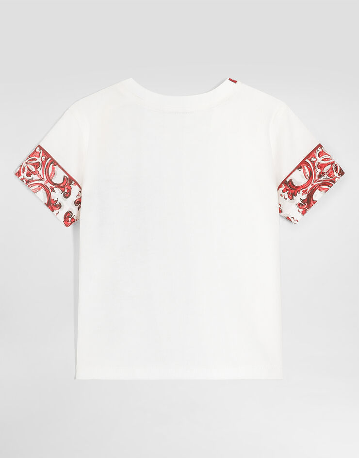 Dolce & Gabbana Majolica-print jersey t-shirt White L1JTKHG7P5D