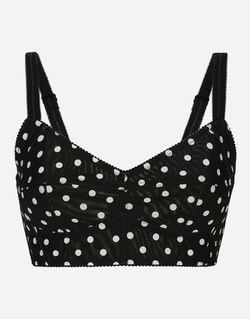 Dolce & Gabbana Polka-dot marquisette corset top Print F7AA7TFSFNM