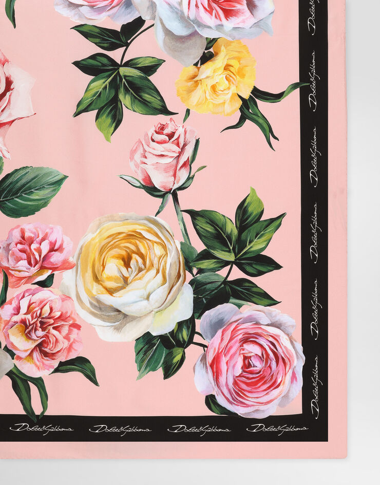 Dolce & Gabbana Rose and peony-print silk twill foulard (90x90) Print FN090RGDCUI