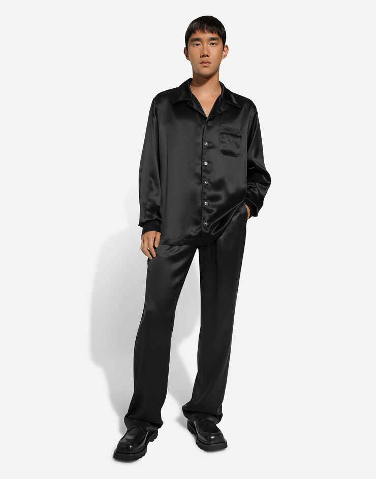 Dolce & Gabbana Camisa de seda Negro G5LF6TFU1AU