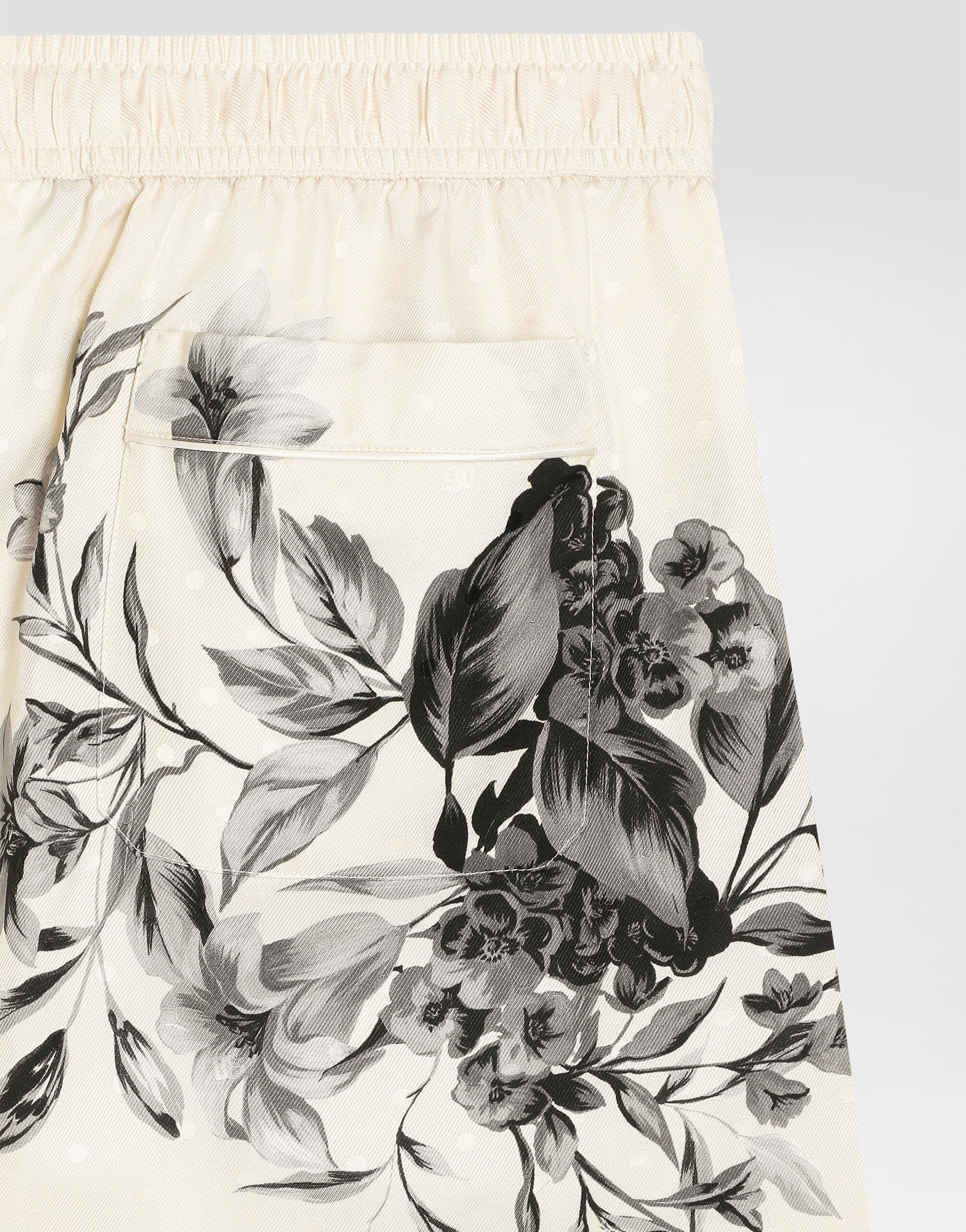 Flower bouquet-print vanity twill trousers in Multicolor for Men