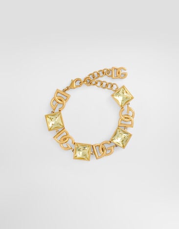 Dolce & Gabbana Bracelet with DG logo and rhinestones Gold WBR2H1W1111