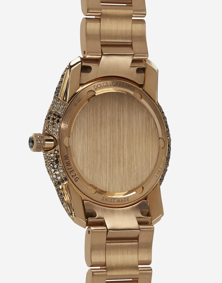 Dolce & Gabbana DG7 leo watch in red gold with brown and black diamonds GOLD WWJE2GXSB01