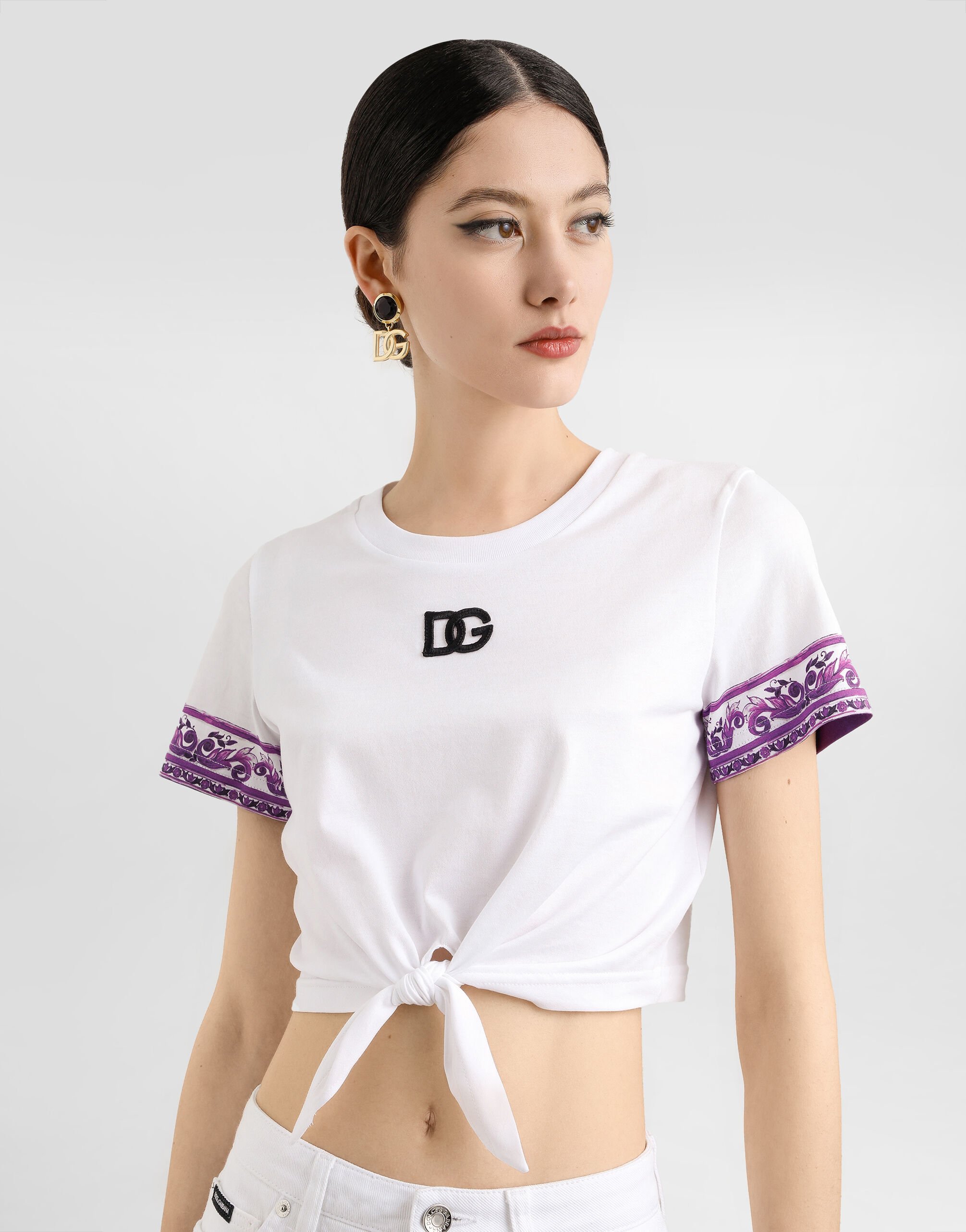 【DOLCE&GABBANA】マヨリカプリント ショートスリーブ Tシャツ マルチカラーのボーイズ マヨリカプリント ショートスリーブ T
