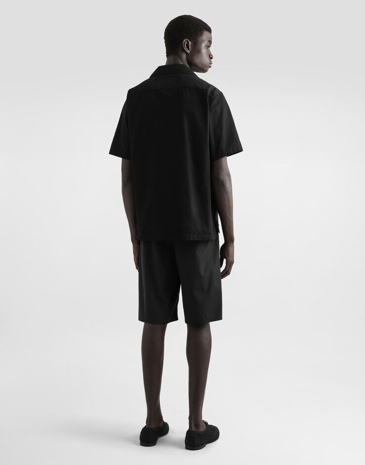 Dolce & Gabbana DG 徽标刺绣 Hawaii 衬衫 黑 G5JH9ZGJ371