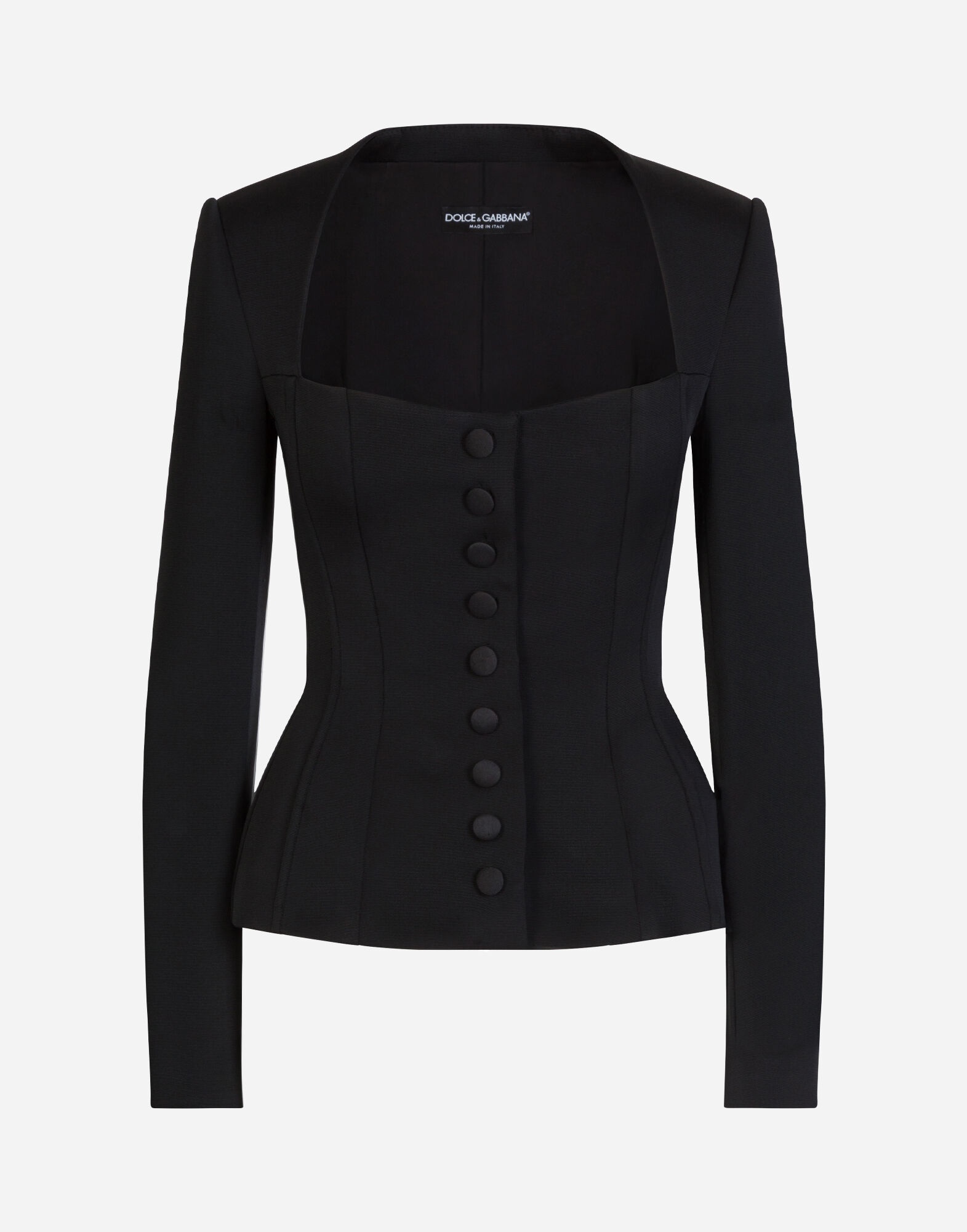 【送料&関税込】Dolce & Gabbana Dolce Single Breasted Wo Single-breasted wool and cashmere jacket with DG patch in