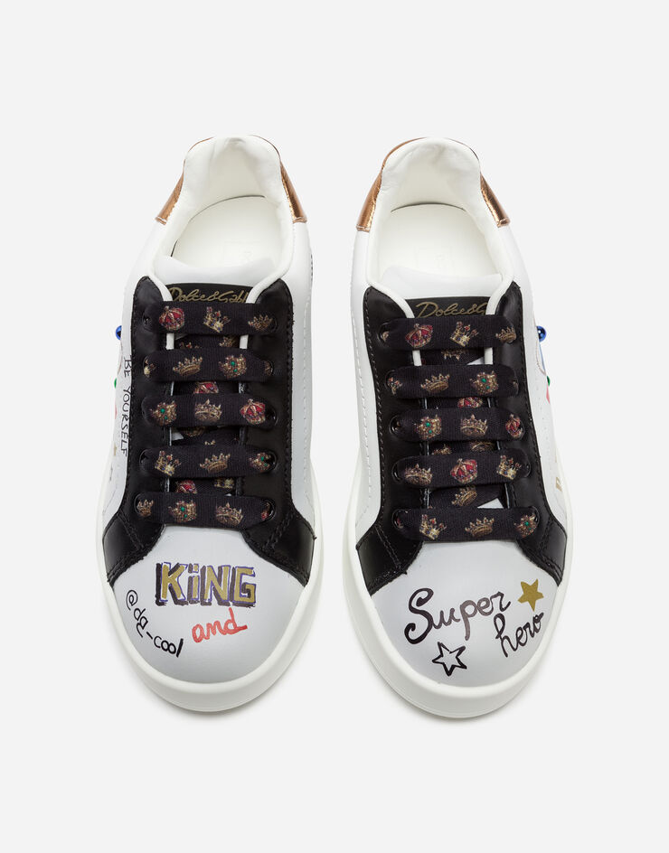 Dolce & Gabbana Crown-printed Portofino sneakers White DA0678AU120