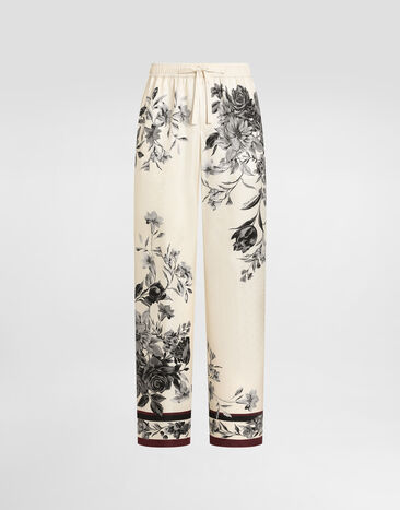 Dolce & Gabbana Flower bouquet-print vanity twill trousers Dolce & Gabbana Flower bouquet-print vanity twill trousers Multicolor GVRMATHI10O