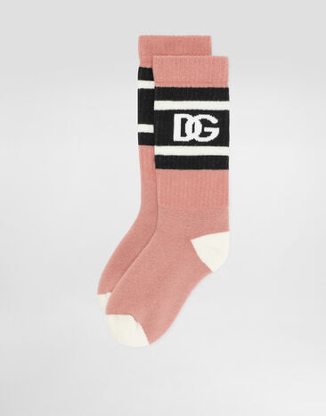 Dolce & Gabbana Cotton socks with logo Multicolor LBKAC5JBCH3