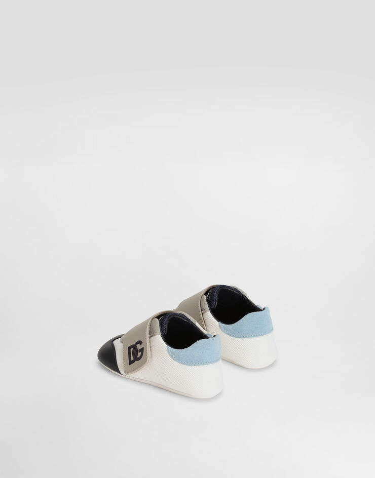 Dolce & Gabbana Mesh and split leather sneakers with DG logo Multicolor DK0148A9345
