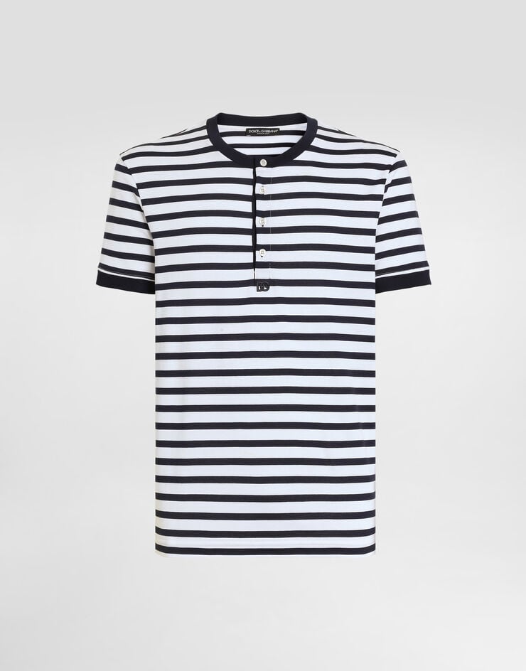 Dolce & Gabbana Serafino striped cotton t-shirt Dolce & Gabbana Serafino striped cotton t-shirt Multicolor G8TX5ZFBGAW