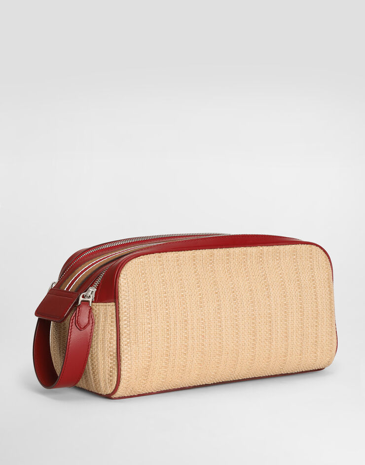 Dolce & Gabbana Essenza toiletry bag in raffia Multicolor BP3467A0859