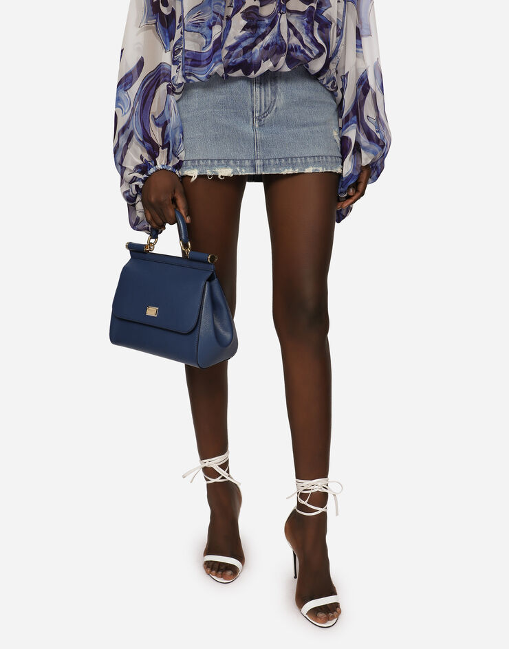 Dolce & Gabbana Sac à main Sicily grand format Bleu BB6002A1001