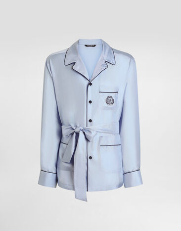 Dolce & Gabbana Silk twill robe Azure G2UZ3ZFU10S