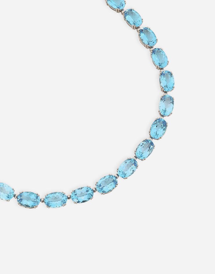 Dolce & Gabbana Anna necklace in white gold 18kt with light blue topazes 白 WNQA4GWTOLB