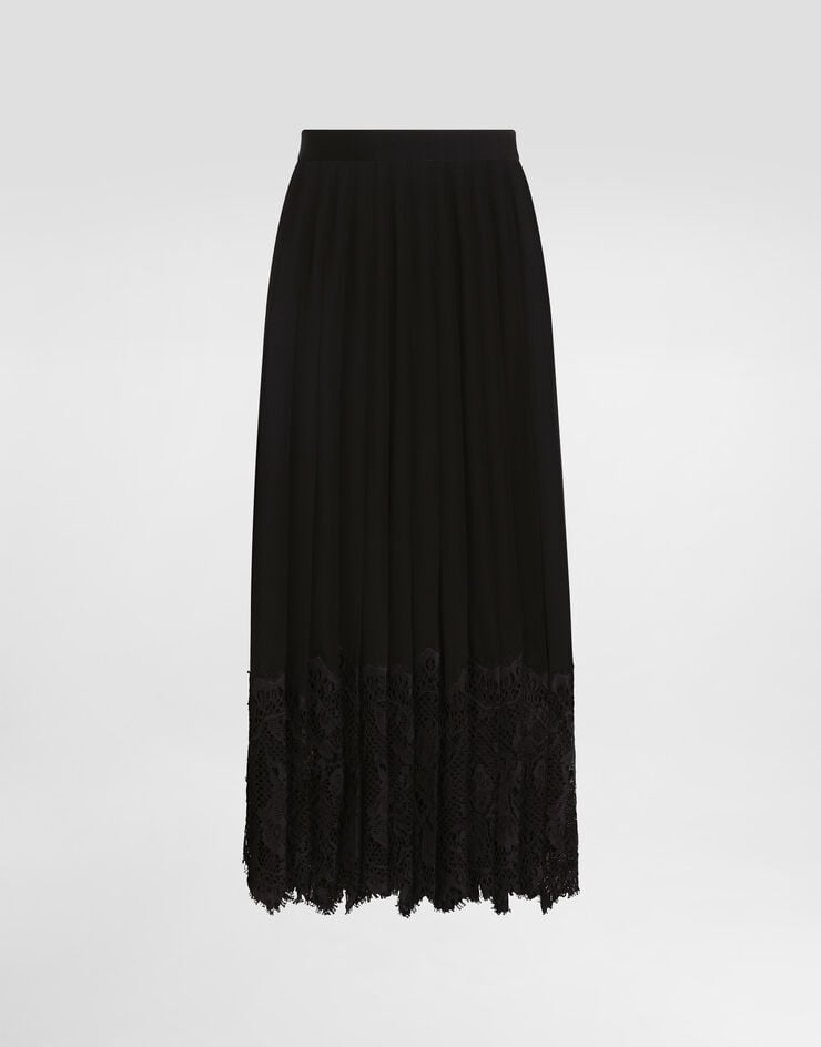 Dolce & Gabbana 雪纺百褶半裙 黑 F4C6ATFUSNW