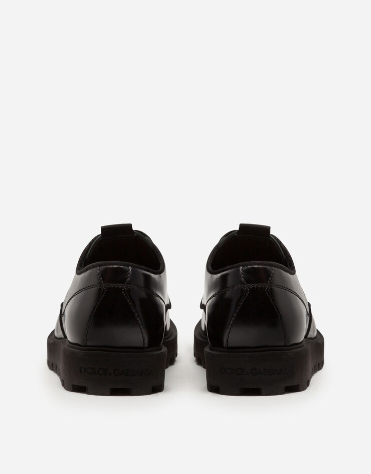 Dolce & Gabbana MINI NAPOLI DERBY SHOES IN POLISHED CALFSKIN NERO DA0785AX155