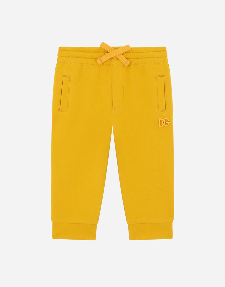 Dolce & Gabbana Jersey jogging pants with DG logo embroidery Amarillo L1JPEEG7BYI