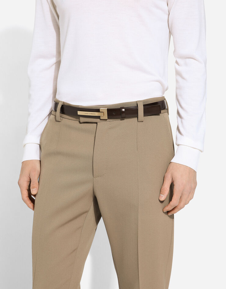 Dolce & Gabbana 磨面小牛皮腰带 棕 BC4870AI935