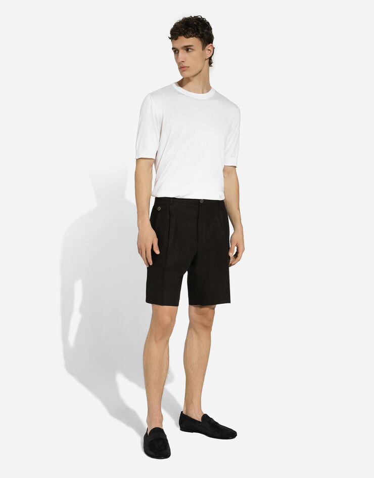 Dolce & Gabbana Linen shorts Black GW0MATFU4LF